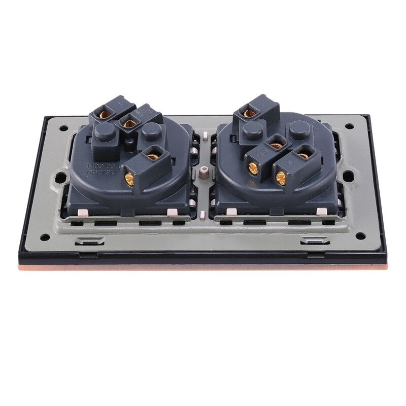 Double Eu Standard Power Socket Embossing Retro Panel Electrical Outlet Wall Charger Outlet Socket Charging Eu Plug