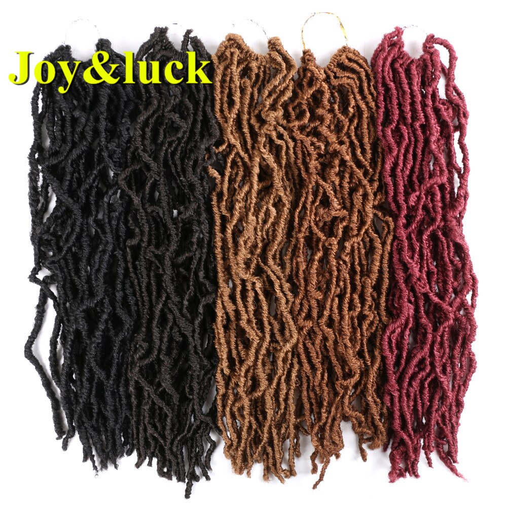 Trenzas de Crochet de Joy & luck Nu Locs, trenzas de pelo sintético de 18 pulgadas para trenzas de mujer