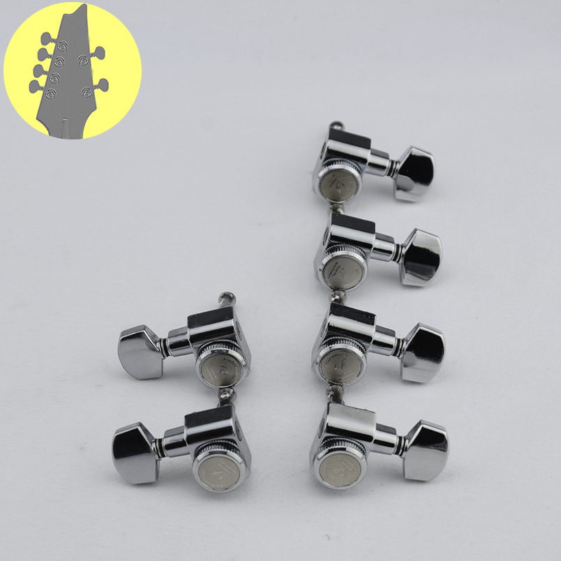 1 Set 6/7/8 corde senza chiusura a vite teste per chitarra sigillate accordatori per chitarra nero/oro/argento cromato