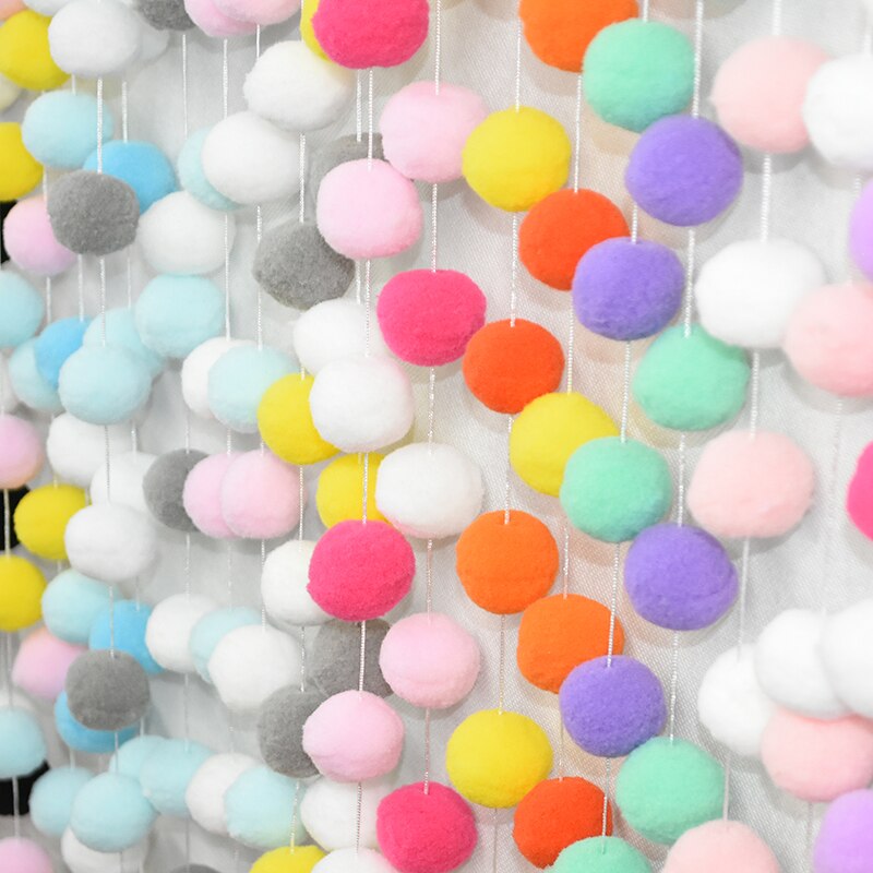 2.5M Multicolor pluszowe kulki pompon Garland kula filcowa wełniana String Banner dla domu dzieci pokój wisząca dekoracja Baby Shower Supply
