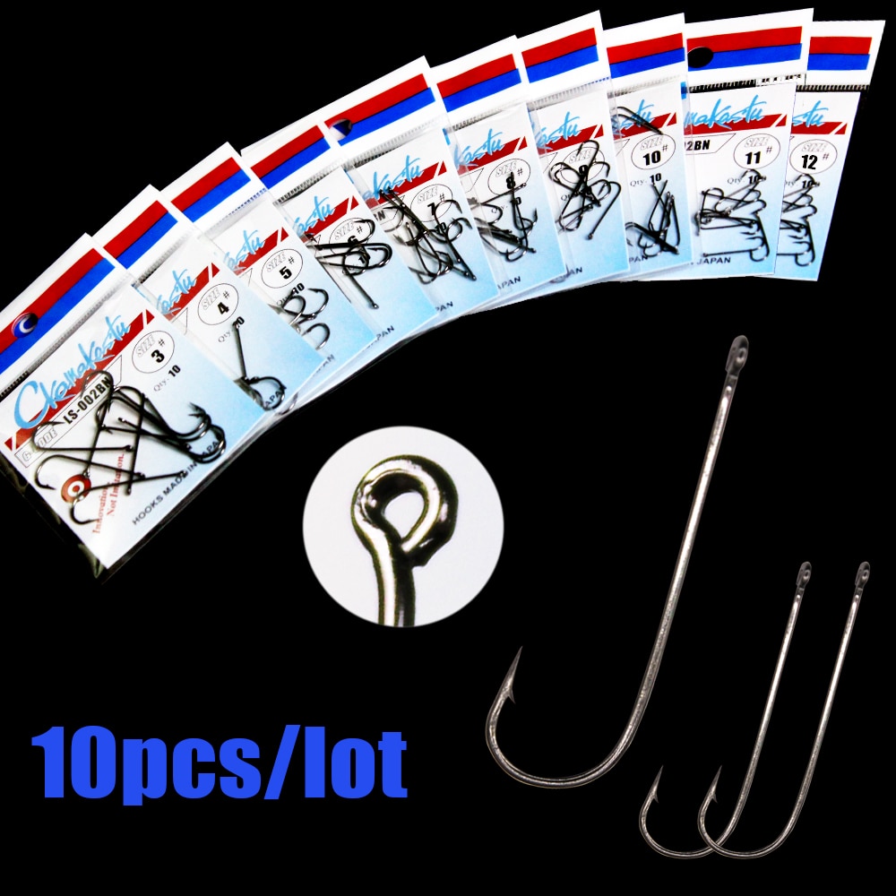 10pcs / 30pcs fishing hooks Long Fish Round Bent Joint Hook gamakatsu