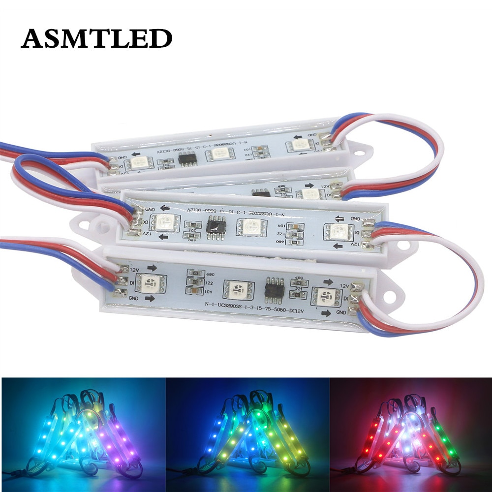 Module LED de colle goutte SMD DC12V 5050, Module numérique Pixel adressable IC externe, pour Sign Shop Sanner Brighter WS2811 2811