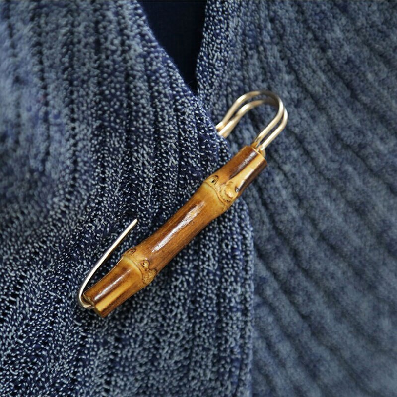 Store perler simuleret perlebroche vintage naturlig bambus jakkesæt pin metal u form spænde beklædningsgenstand broche pin til mænd kvinder brocher