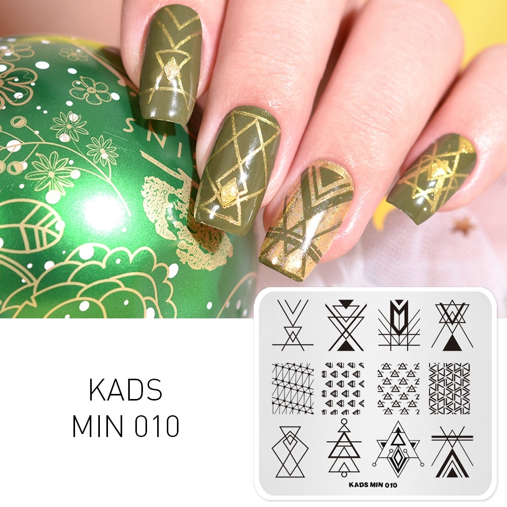 KADS MIN Geometrische Nagel Stempelen Plaat Nail Decoratie Nail Art Stempelen Image Plate Nail Stamp Template