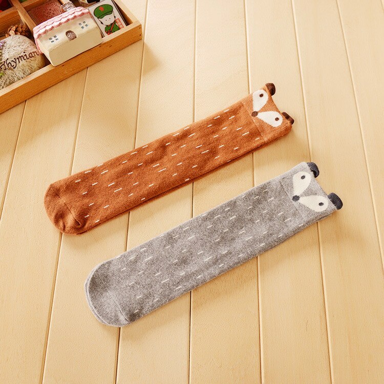 Baby Leeftijd 0-6y Over Knie Lange Kousen Sokken Cartoon Vos Kinderen Kids Knie Sokken Leuke Lange Katoen Kinderen Jongen School sok