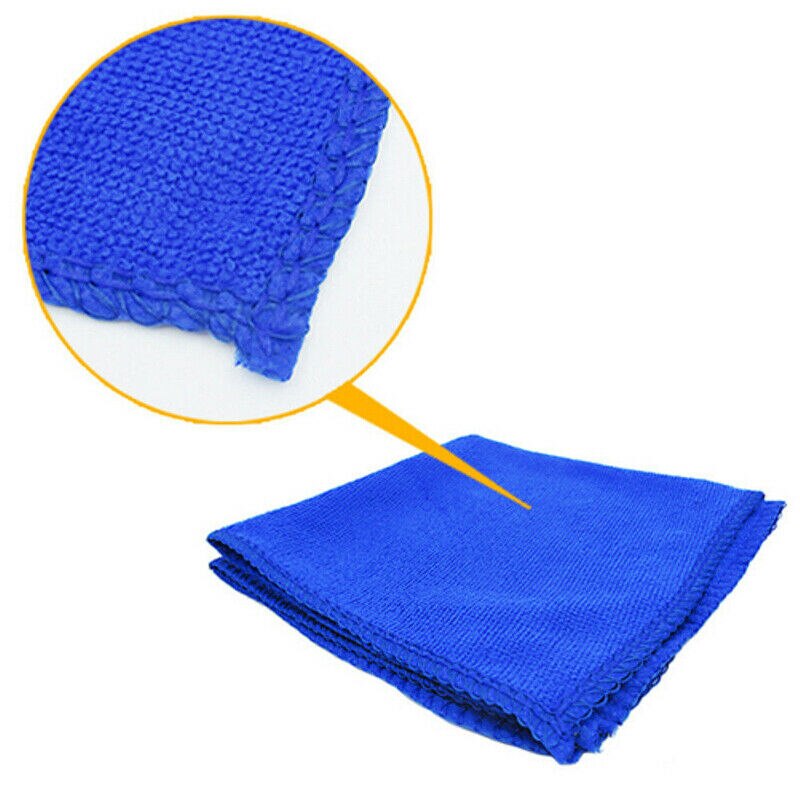 Toalla azul de lavado para pulir el coche, paño de microfibra de 25*25cm para encerar, almohadilla para pulir, fuerte absorción de agua