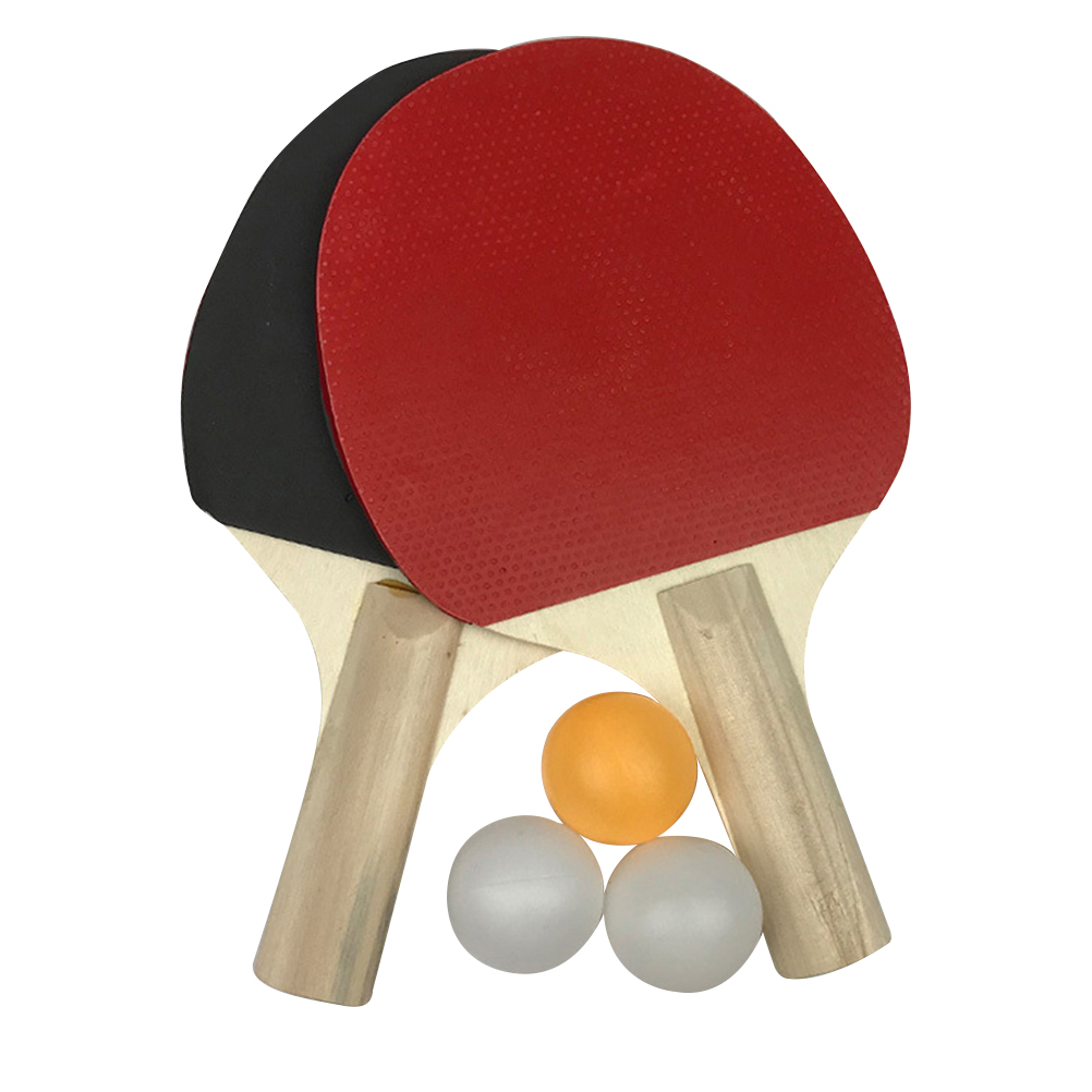 Rubber Faced Table Tennis Racket Beginner Training Ping-Pong Board Table Tennis Racket Set Indoor Sport Physical Exercise Balls: Default Title