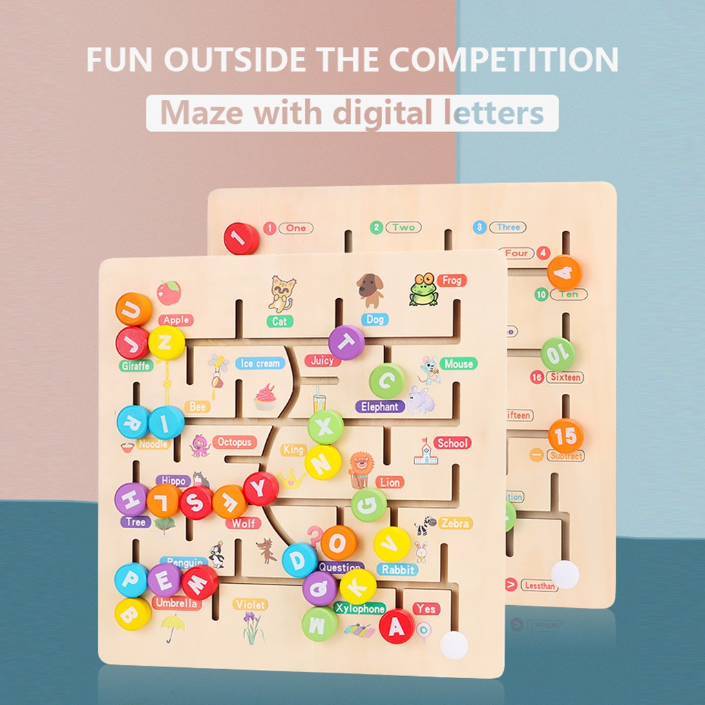 Shift Doolhof Houten Puzzel Baby Speelgoed Mobiele Pairing Digitale Letters Kind Vroeg Juguetes De Bloques De Construccion Houten Speelgoed