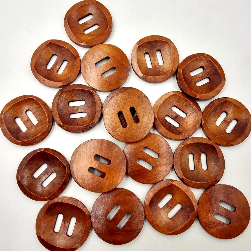 30mm 25 vintage decoratieve houten knopen van het type erwt voor handwerk, naaien, plakboek, kleding, knopen, doe-het-zelf, knutselen, kaarten, decoratie