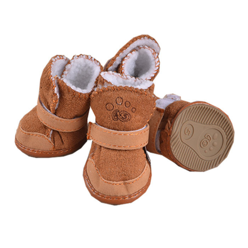 Chaussures pour animaux de compagnie, 4 pièces, épaisses et chaudes, bottes en Carton de neige et de pluie, baskets pour chiots, accessoires pour chiens
