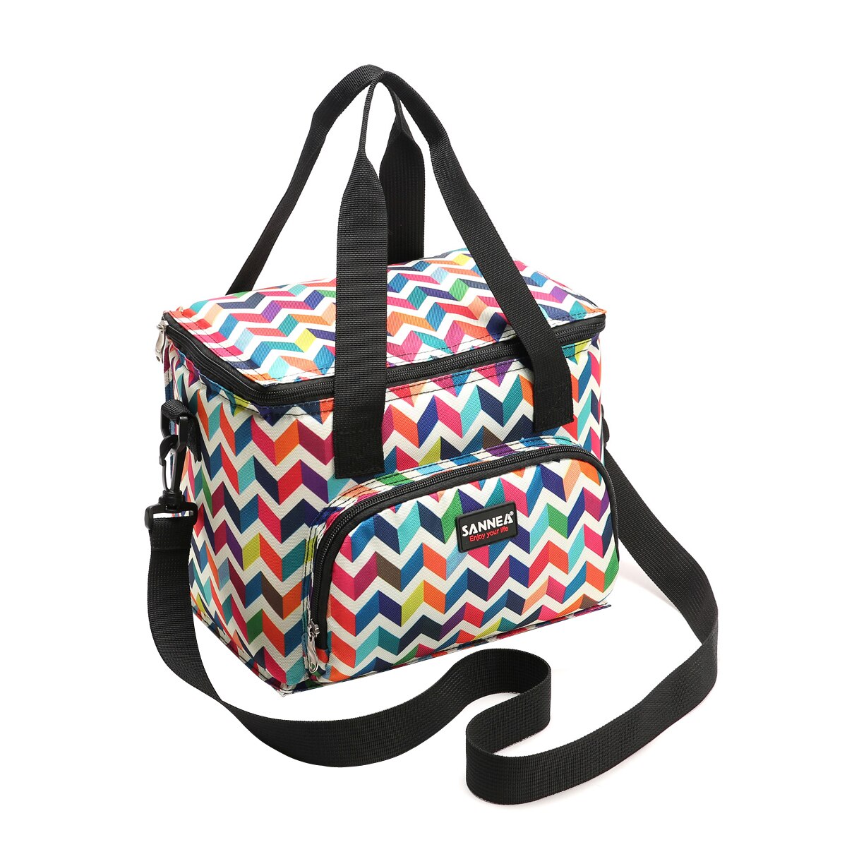 Geïsoleerde lunchtas waterdichte lunchsnackkoeltas thermische tas met schouderband: C