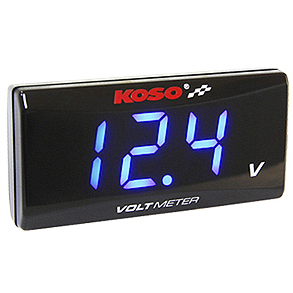 Koso-voltímetro Digital Universal para motocicleta, Mini medidor LED rectangular de voltaje, 12V: blueled