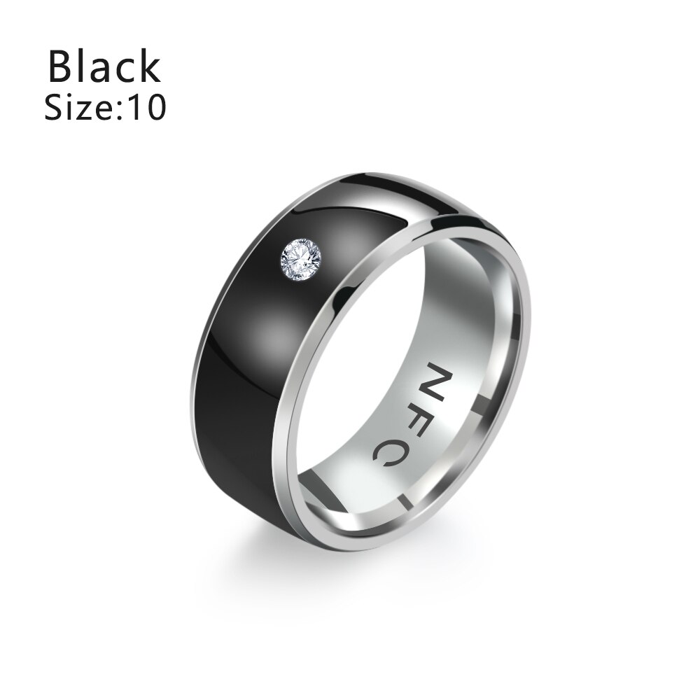 NFC Multifunctional Intelligent Smart Finger Ring Wear Connect For All Android Phone Equipment Digital Rings: black 10