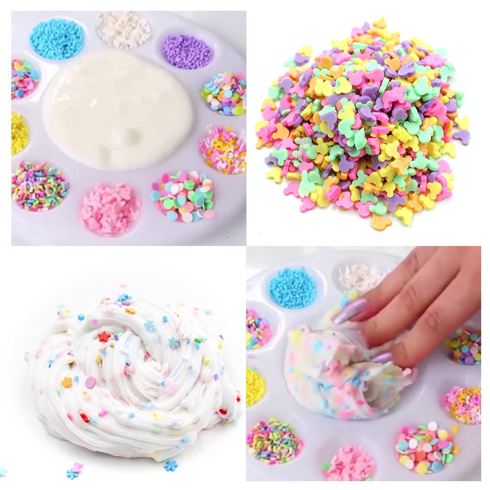 Charms for Slime Addition Fluffy Soft Clay Supplies Decoration Lizun Clear Sprinkles Slime Toys DIY Slices Putty Box Set