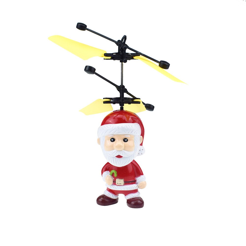 Elektrische Infrarood Sensor Vliegende Bal Kerstman LED Knipperlicht Speelgoed Kerstman Helikopter Licht Speelgoed Voor Kid # WS