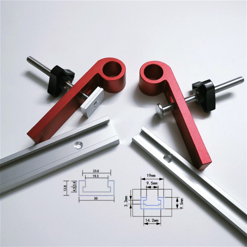 Woodworking Chute Clamping Blocks Platen Miter Track Slider Bar Pressure Plate M8 Screw T Slider Kit Joint Hand Tools Set