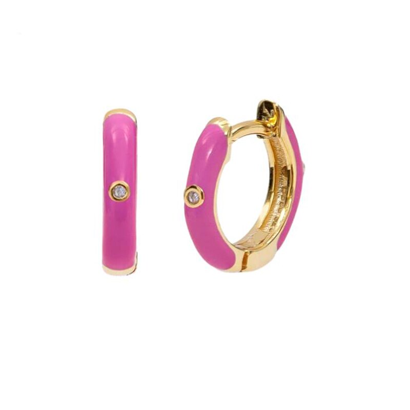 ROXI Ins 9 Colors Colorful Small Hoop Earrings for Women Fine Jewelry Cartilage Earrings Unusual 925 Sterling Silver Pendientes: 1 gold