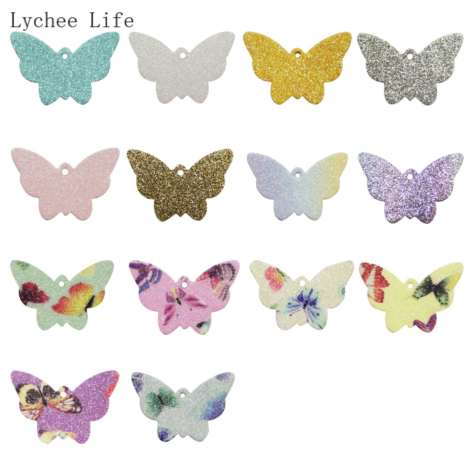 Lychee Leven 10 Stks/partij Vlinder Lederen Pads Handgemaakte Diy Oorbellen Oorsteker Sieraden Materiaal Leer Maken Accessoires