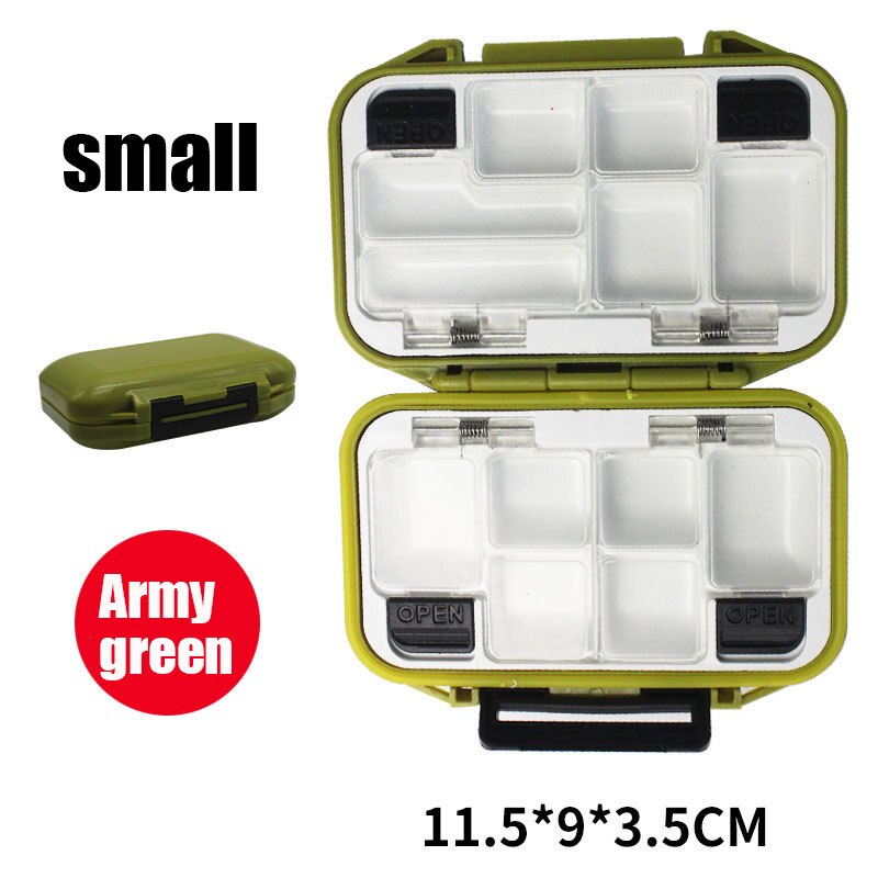 Fishing Tackle Boxes Waterproof Fishing Storage Boxes Bait Box Multifunctional Hook and Bait Accessory Box Double-Sided Opening