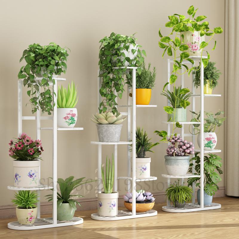 Smedejerns blomsterhylde stue soveværelse blomsterreol flerlags indendørs specialtilbud jern balkon blomsterhylde hylder hjem