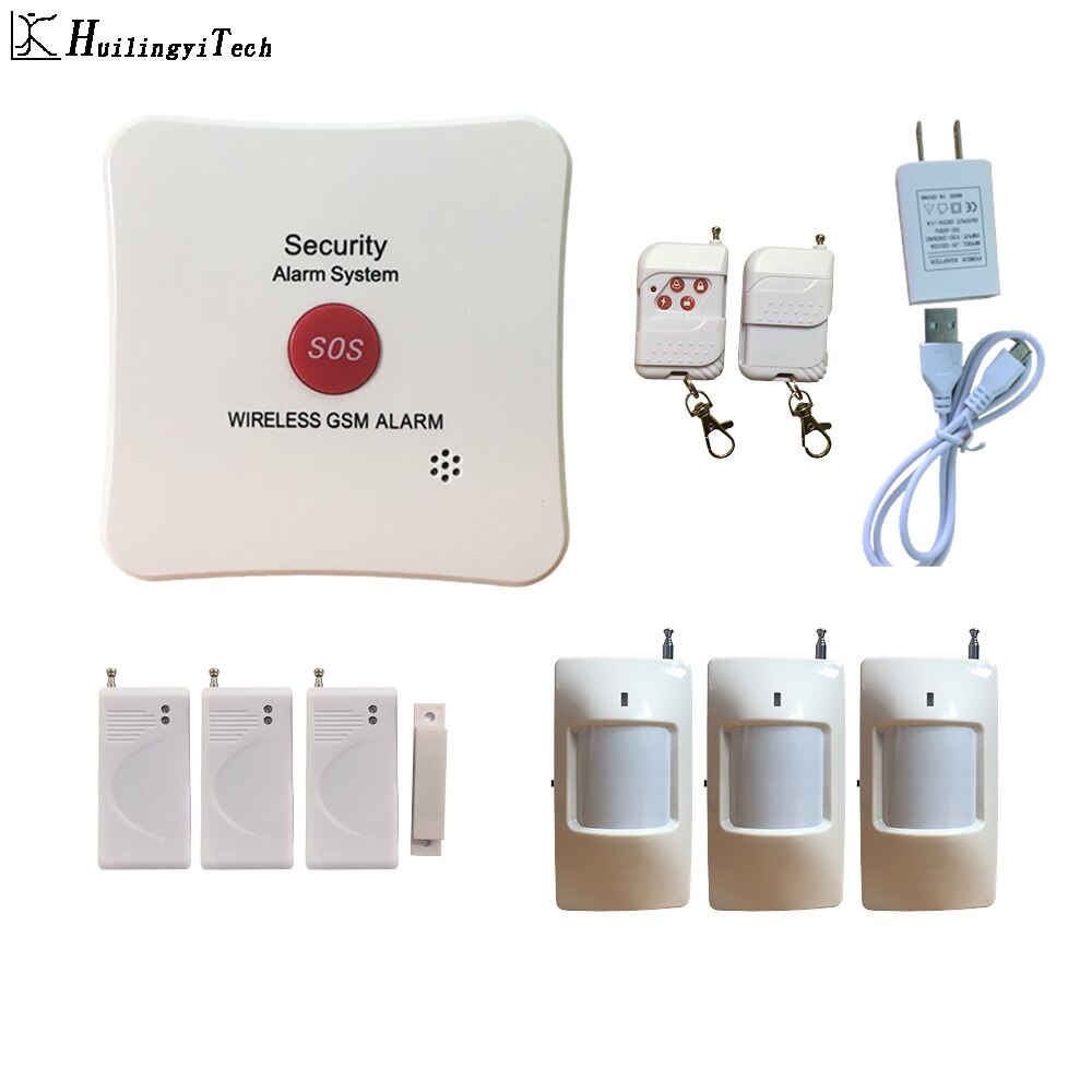 Sos-knop alarmsysteem voor edelsteenwinkel draadloos gsm-alarm detectie inbraakbeveiligingssysteem sos voor juwelierszaak huisalarmsysteem: Sos alarm  -3 p 3d / Ons stekker / Russisch
