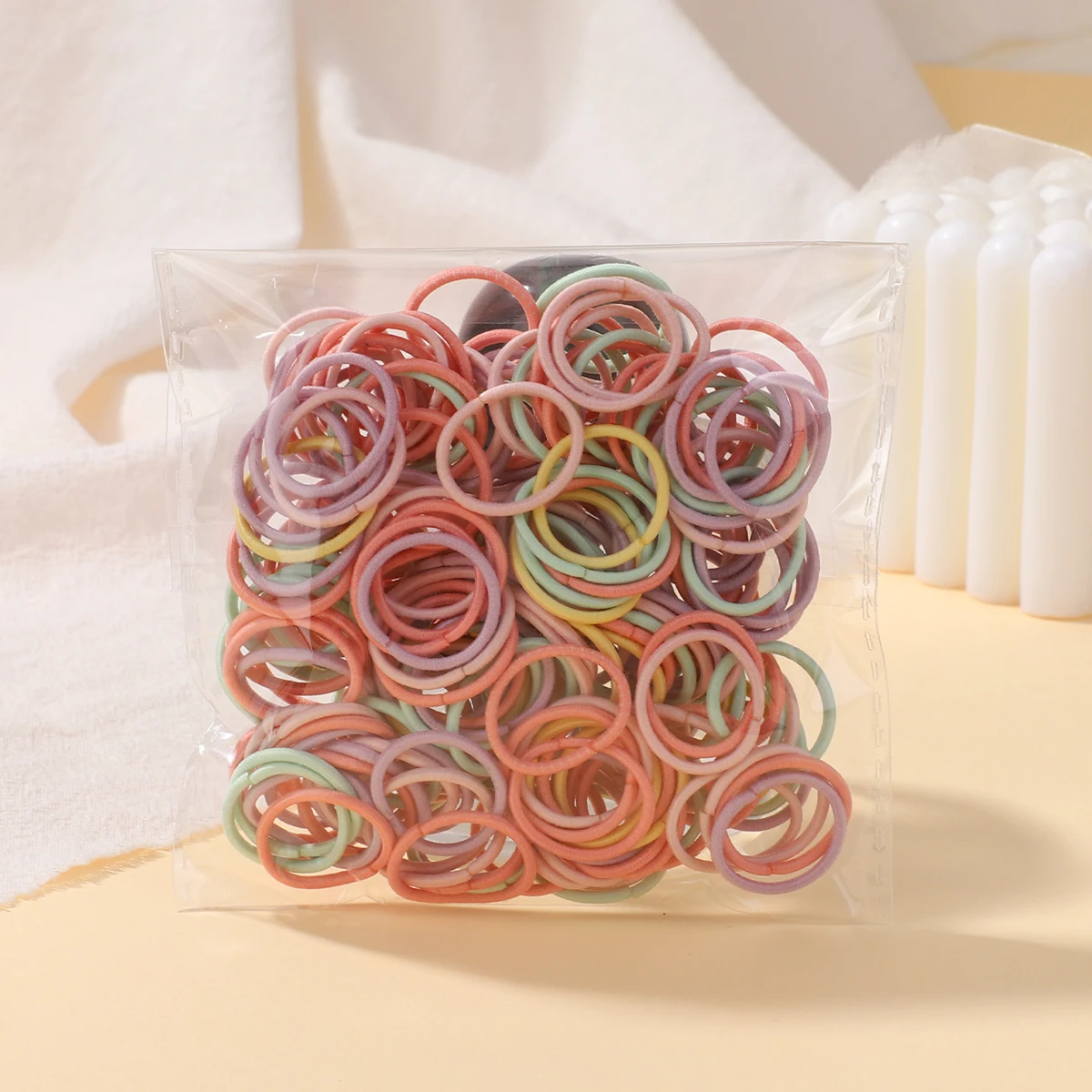 100/200Pcs Women Girls Colorful Nylon Elastic Hair Bands Ponytail Hold Small Hair Tie Rubber Bands Scrunchie Hair Accessories