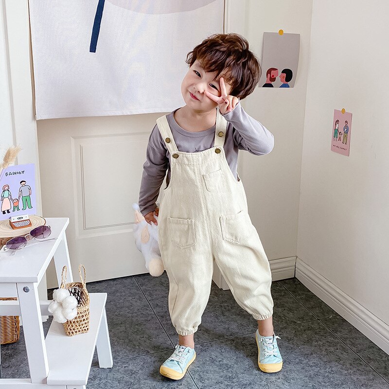 Pantaloni del ragazzo 2020 Nuovi Bambini di Autunno Solido Tute E Salopette Delle Ragazze e Dei Ragazzi di Modo Dei Bambini Dei Pantaloni casuale Abiti Primavera ghette Abbigliamento