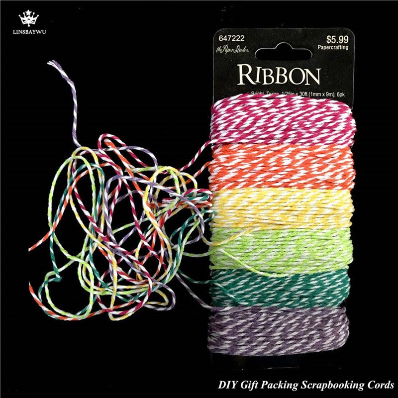 30 Ft Ribbon Thin Baker Twine Cotton Rope For Home Handmade Christmas Packing Craft Rope DIY Wedding Party Decoration