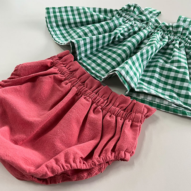 Summer Girls Clothes Sets Sleeveless Plaid Pattern Top and Cute Shorts 2 pcs Kids Suits Baby Children Outfits