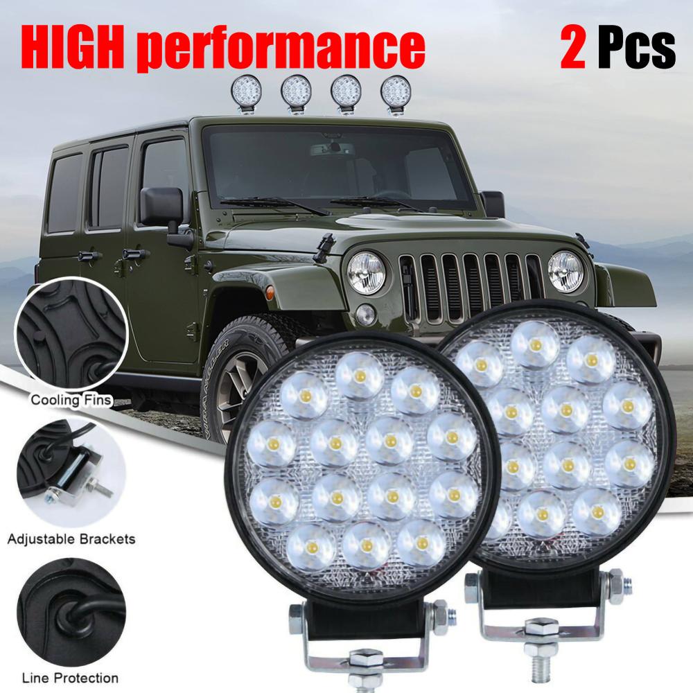 Round 140W LED Work Light 12V 24V Car Light Bright Beam Off-Road Flood 9000lm IP68 waterproof Spot light SUV DRL Fog Lamp