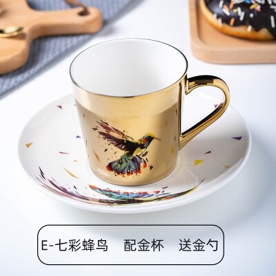 ! mirror reflection cup Coffee mugs Breakfast Milk water bottle Friend Birthday Christmas Best: Gold E