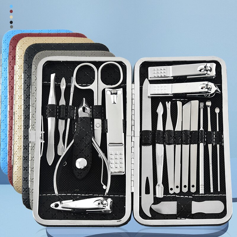 19pcs/set Pruning Nail Clippers Cutting Pliers Set Single Nail Groove Pedicure Inflammation Dead Skin Clipper Tool Home Tool