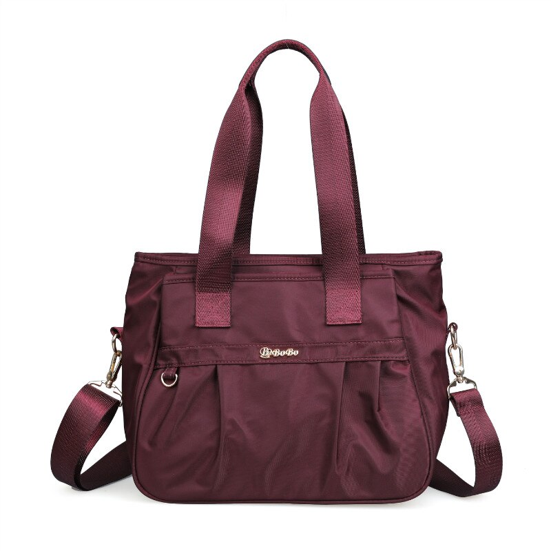 Women Nylon Shoulder Bags purses and handbags luxury Designers Luxury Female Top-handle Bags Brand Handbags: Burgundy