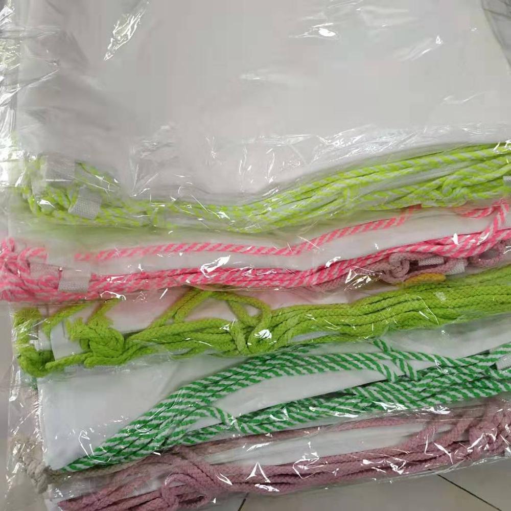 6 stk/parti gør-det-selv blankt sublimeringsprodukt lærred dobbeltskuldret rygsæk, enkel taske med snoretræk: Bland farve