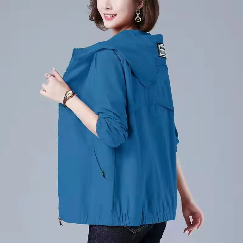 Women’s Jacket Autumn Long Sleeve Casual Windbreaker Famale Hooded Pocket Zipper Bomber Jacket Loose Outerwear 6XL