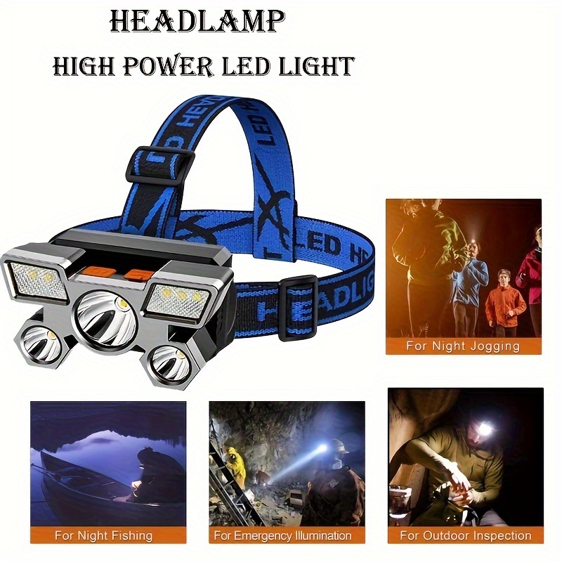 1pc,  led-lys, usb-opladning, pandelampe, udendørs camping- og fiskepandelampe, indbygget genopladeligt batteri, bærbar lampe
