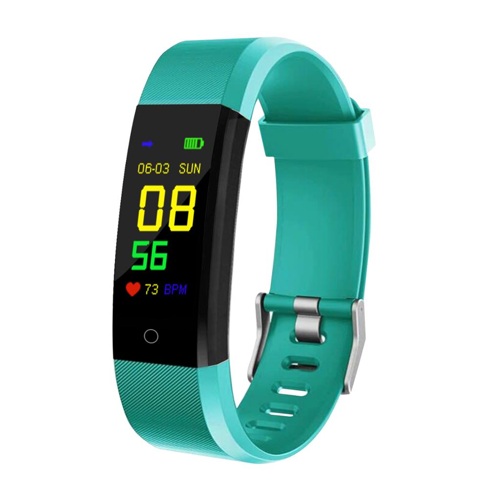 Smart Bracelet 115 Plus Blood Pressure Fitness Tracker Smart Watches Men Heart Rate Monitor Waterproof Smart Wristband Tracker: green