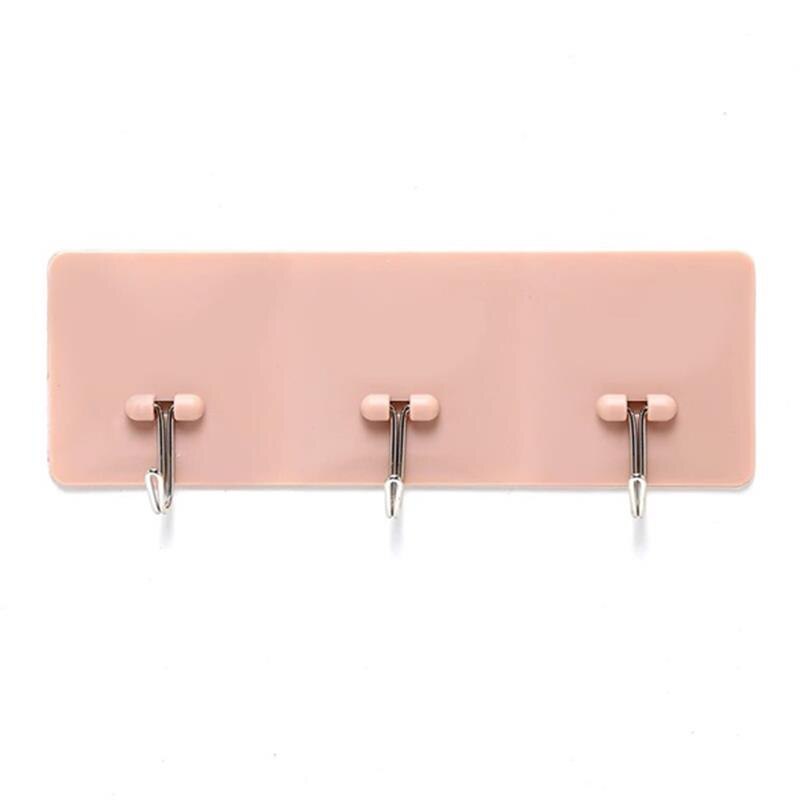 Kapstok Met 3/5 Haken Wall Mounted, Metalen Kapstok Rail Voor Jas Hoed Handdoek Purse Gewaden Badkamer Entryway: Pink