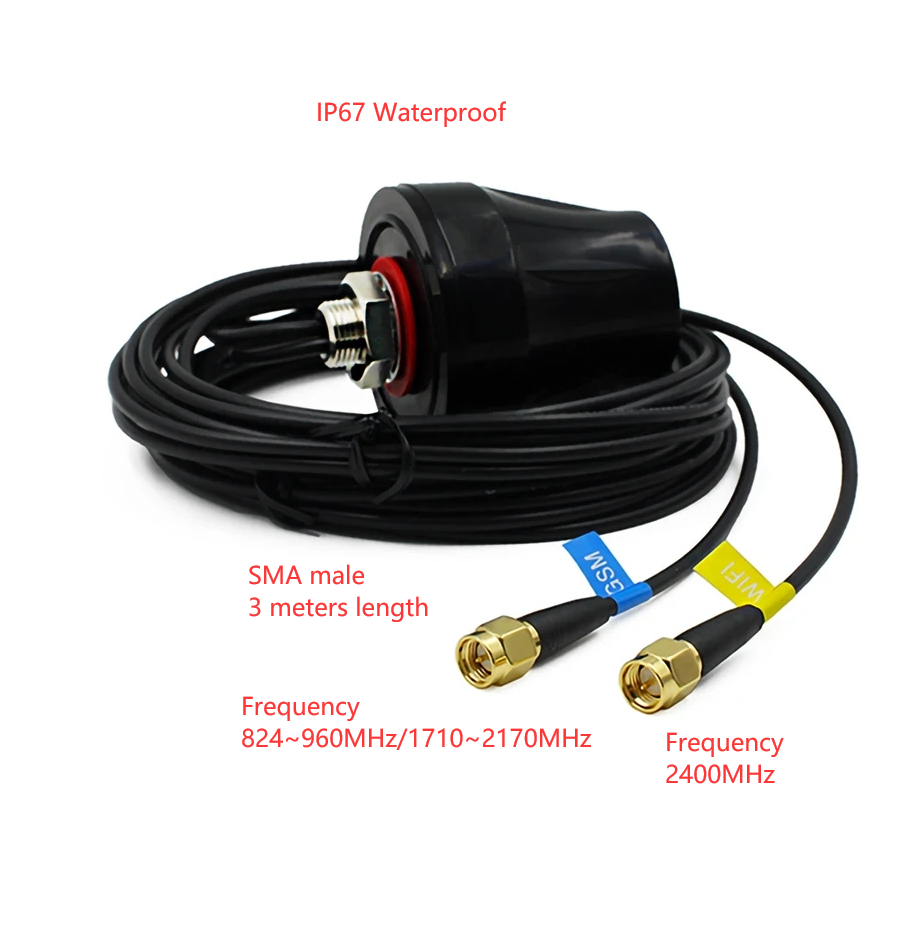 External GSM Antenna,Outdoor GSM 2.4G Antenna,2.4G GSM COMBO ANTENNA 2400~2483.5MHz/824~2170MHz 1PC: Default Title