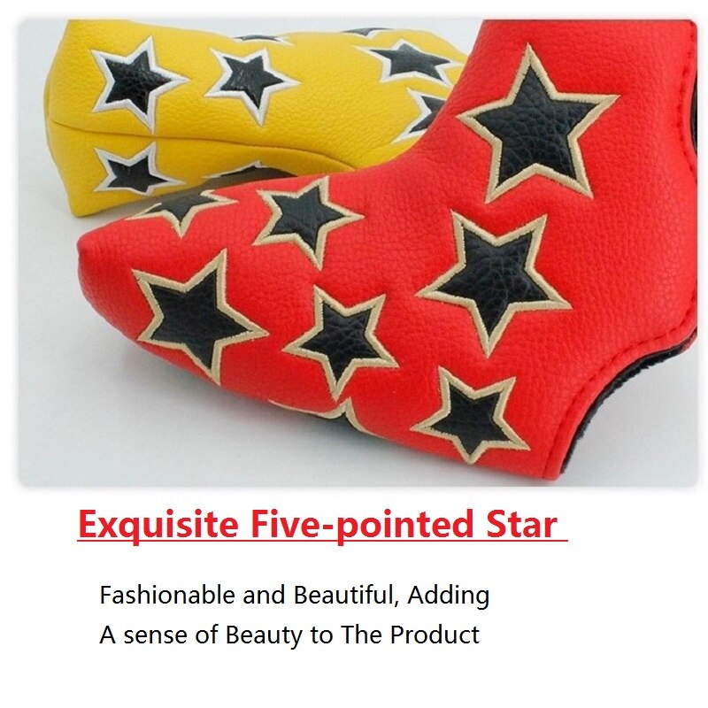 Stickerei Sterne Golf Verein Headcover Gerade Bar Klinge Putter Leder Geschlossen Magnet Wasserdichte Schützen draussen Sport Zubehör