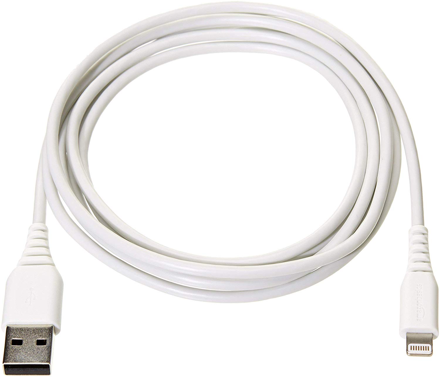 AmazonBasics Lightning to USB A Cable, MFi Certified iPhone Charger, White, 6 Foot