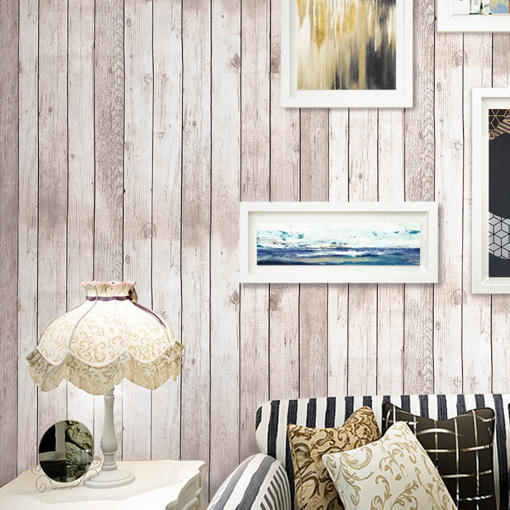 Home Decor 3D PVC Wood Grain Wall Stickers Paper Brick Stone wallpaper Rustic Effect Self-adhesive Home Decor Sticker Room