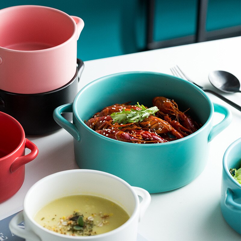 Chinese Stijl Creatieve Keramische Rechte Lichaam Soeppan Eenvoudige Huishoudelijke Soeppan Keuken Hotel Servies Set