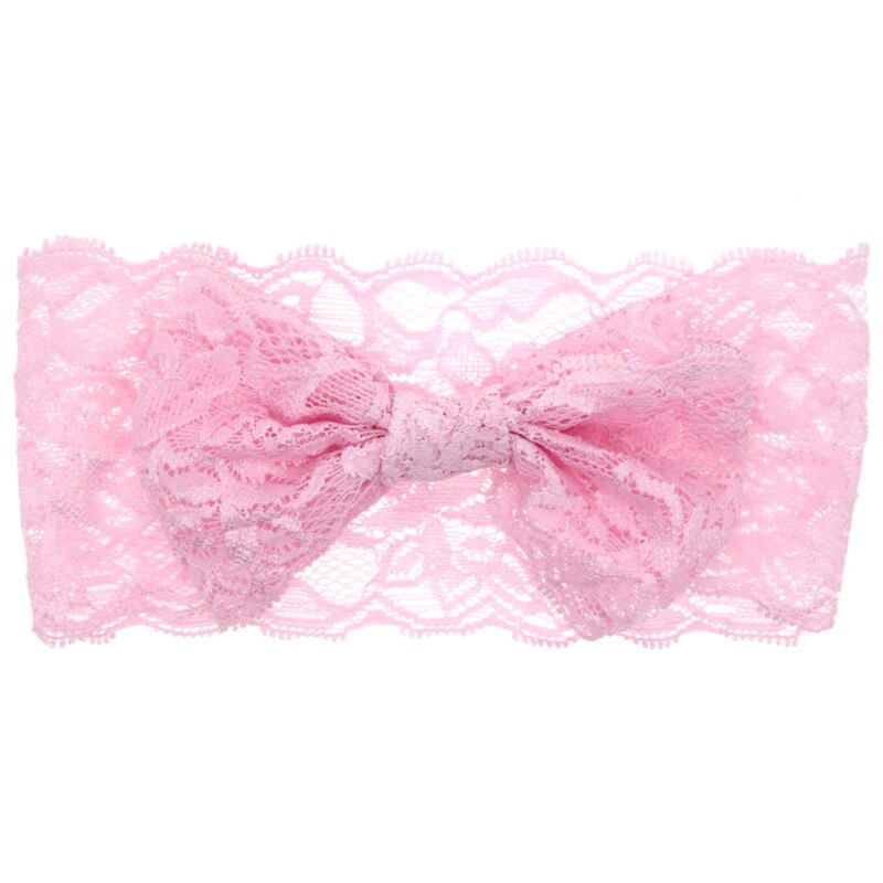 Baby freundlicher Mädchen Stirnband für Kleinkind Art Spitze Bogen Headwear Einfarbig Bands Frühling Sommer Zubehör 0-3 jahre: Rosa