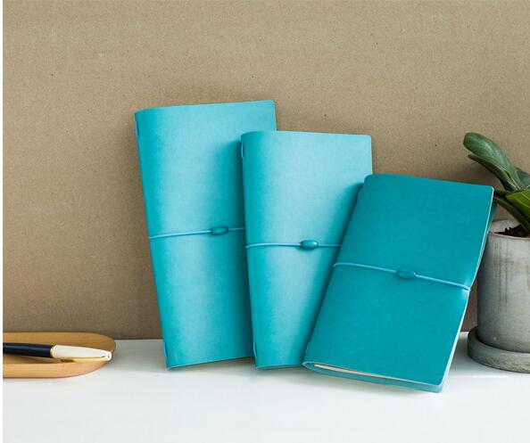 Midori Notebook Creatieve Traveler 'S Notebook Elastische String Binding Basic Stijl Zachte Pu Cover 64 Vellen