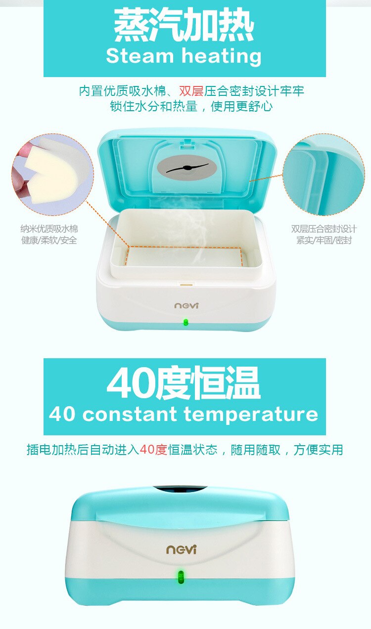 40 graders damp babyservietter varmere vådt håndklædedispenser termostat varm vådt tissuepapir sag serviet opvarmning isoleringsæskeholder