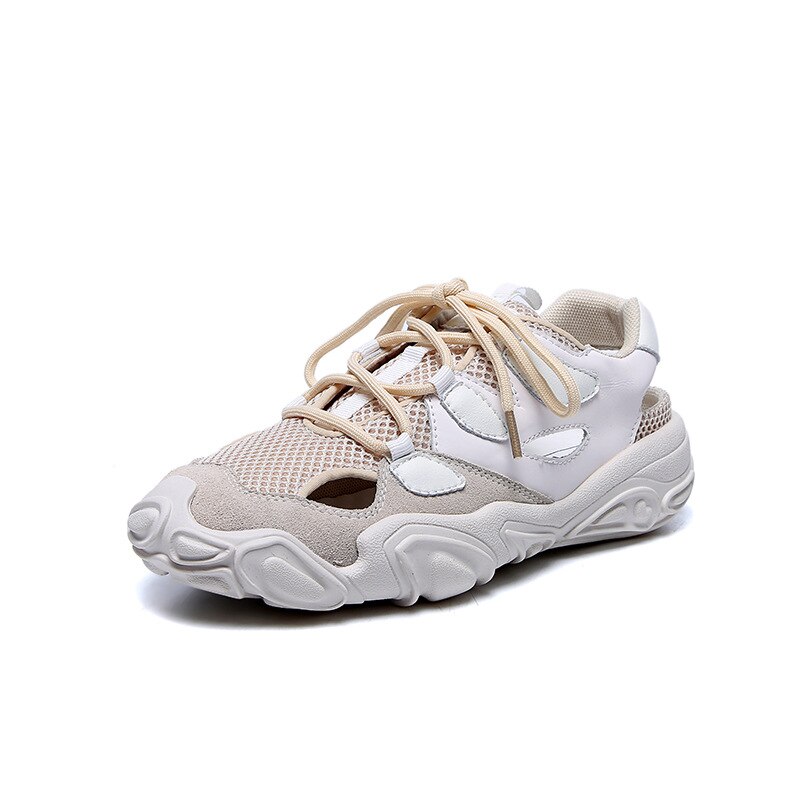 Koovan Vrouwen Sneakers Daddy Schoenen Sandalen Hol Ademende Sneakers Wedstrijd Platform Lace-Up Mesh Casual Trendy Voor meisjes