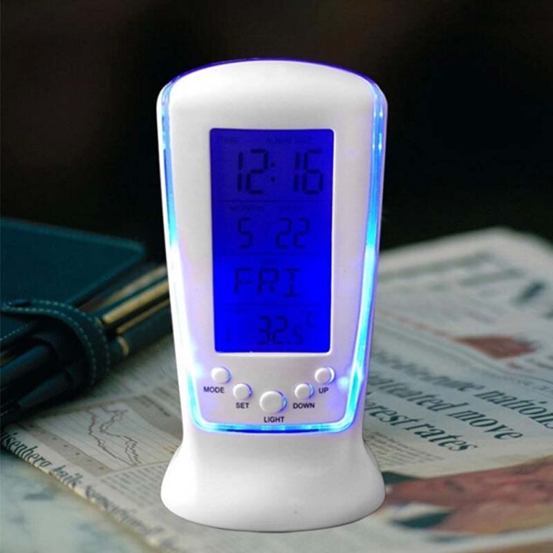 Elektronische Kalender Thermometer Lcd Klok Led Multifunctionele Aankomst Mooie Digitale Wekker