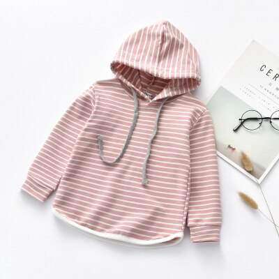 Kinderen hoodies Baby Meisje Hoody Kids Lente Herfst Kleding Tops voor Meisjes Hoodie katoen streep roze zwart: 6
