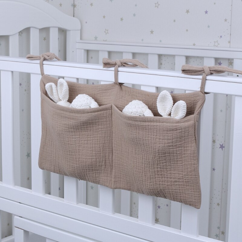 Sac de rangement suspendu pour lit de bébé et -né,en coton, berceau, organisation, jouet, couche-culotte, poche, ensemble de literie, accessoires, boutique de couches,
